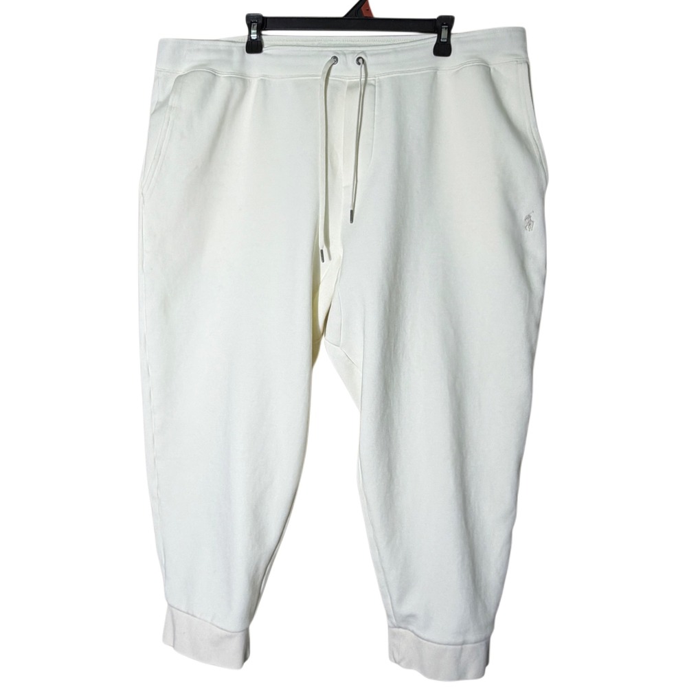 Polo Ralph Lauren 2XB Big Tall White Jogger Pants Men's Sweatpants Logo